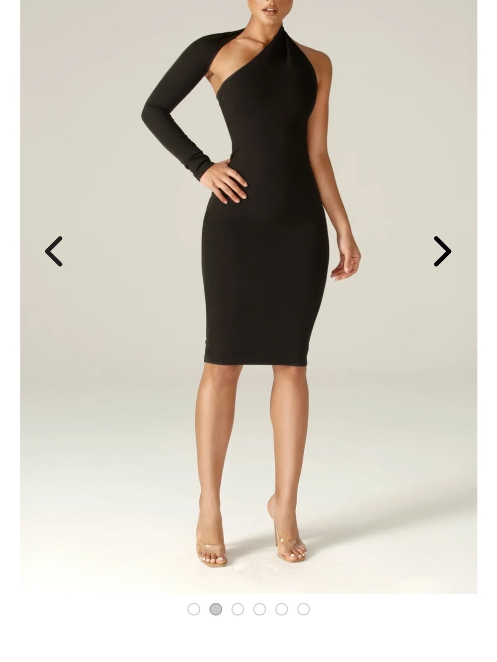 Aliava “Dasha” Black One-Sleeve Cocktail Dress NWT